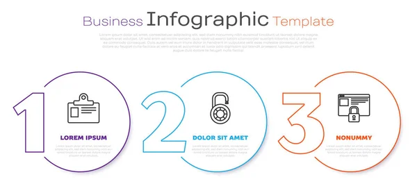 Ρυθμίστε το σήμα αναγνώρισης γραμμής, Ασφαλής τροχός κλειδώματος συνδυασμού και Ασφαλίστε το site σας με Https, SSL. Επιχειρηματικό πρότυπο infographic. Διάνυσμα — Διανυσματικό Αρχείο