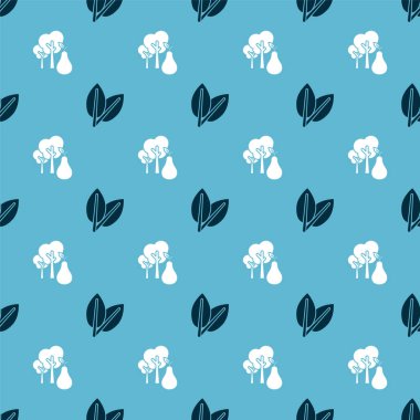 Yaprak ve Ağaç 'ı armutsuz desenlerle donatın. Vektör