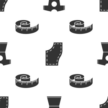 Kadın elbisesi, dikiş deseni ve bant ölçüsü, kusursuz desen. Vektör