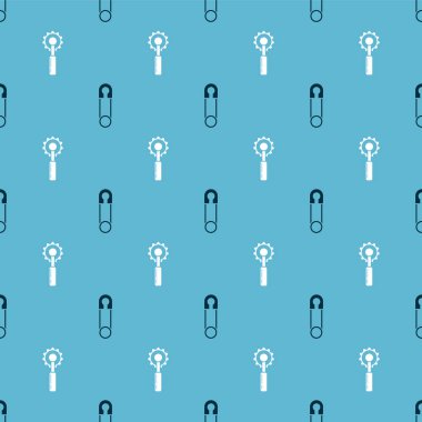 Klasik kapalı çelik pimi ve kesme aletini pürüzsüz desene ayarlayın. Vektör