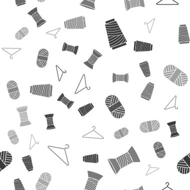 Dikiş ipliğini makaraya, ipliği makaraya, ipliği makaraya ve elbise dolabını da dikmeye ayarlayın. Vektör