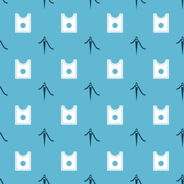 İğneyi iplik ve dikiş deseni ile dikişsiz desen için ayarla. Vektör