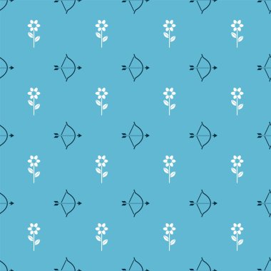 Yay, ok ve Flower 'ı pürüzsüz desene ayarlayın. Vektör