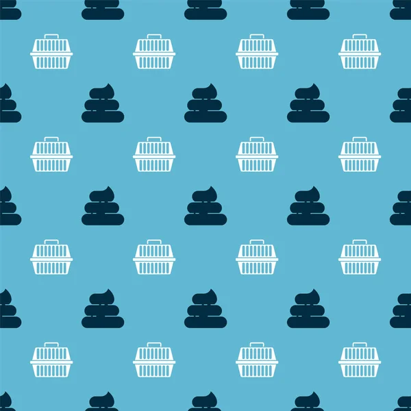 Set Shit and Pet carry case on seamless pattern. Vector — Stockvector