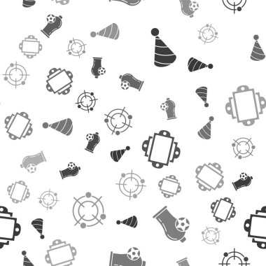 Parti şapkası, Cannon, Bilet ve Hedef Sporu kusursuz şablon üzerinde atış yarışması için ayarlayın. Vektör