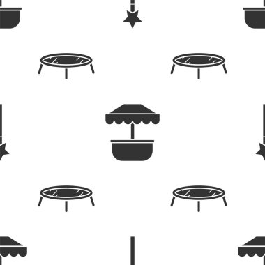 Sihirli değneği, Cazibe Atlıkarıncasını ve trambolini pürüzsüz desene ayarlayın. Vektör