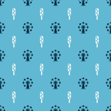 Dönme dolap ve mısırlı sosisli sandviçi kusursuz hale getirin. Vektör