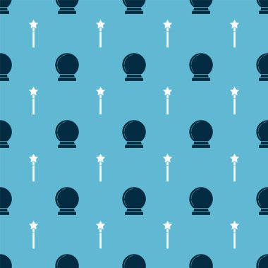 Sihirli topu ve sihirli değneği kusursuz desene ayarlayın. Vektör