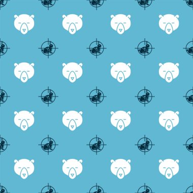 Hunt 'ı hedefli tavşana, Bear' ı da kusursuz desene ayarlayın. Vektör