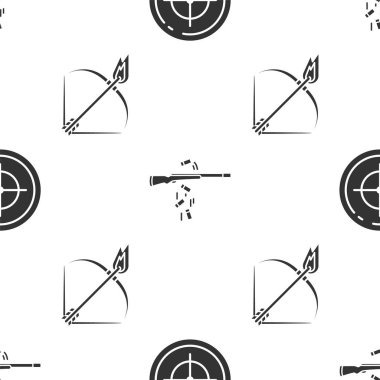 Atış müsabakaları, silah atışları, yay ve ok atışlarını kusursuz bir şekilde ayarlayın. Vektör