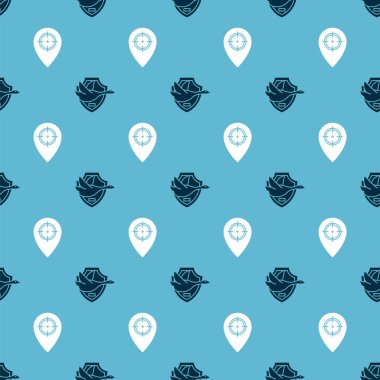 Uçan ördeği kalkanlara, Hunt 'ı da pürüzsüz desenlere ayarlayın. Vektör