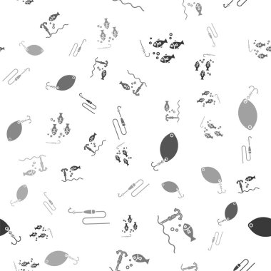 Balık oltasını balıkla suya daldırın, balık oltasını balıkla suya daldırın, oltayla balık oltasını ve oltayı kancayla yakalayın ve pürüzsüz bir şekilde yüzün. Vektör