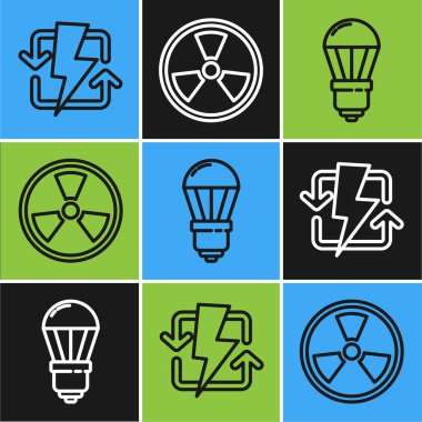 Hattı şarj et, ampul ve radyoaktif simgeyi çalıştır. Vektör