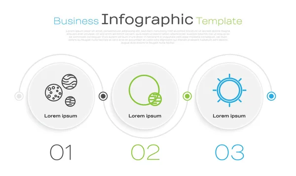 布线行星，行星和太阳。 业务信息模板。 B.病媒 — 图库矢量图片