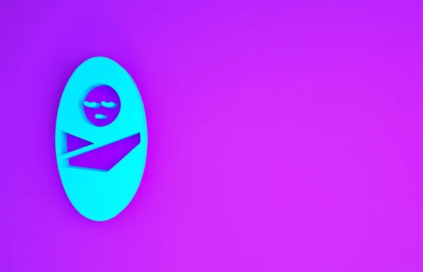 Синий Новорожденный Младенец Пеленает Пеленает Иконку Изолированы Фиолетовом Фоне Ребенок — стоковое фото