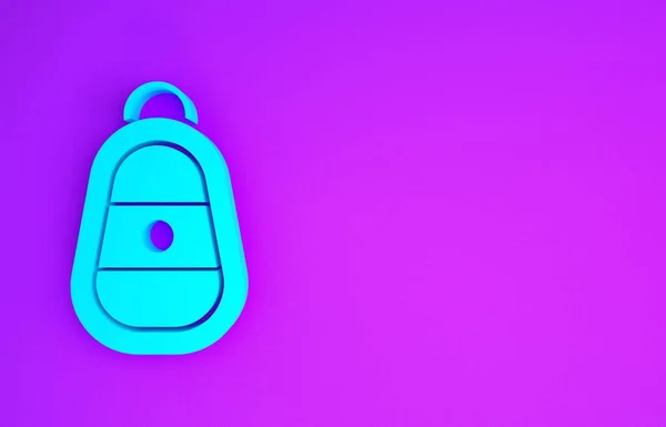Синій Ключ Автомобіля Віддаленою Піктограмою Ізольовано Фіолетовому Фоні Автомобільний Ключ — стокове фото
