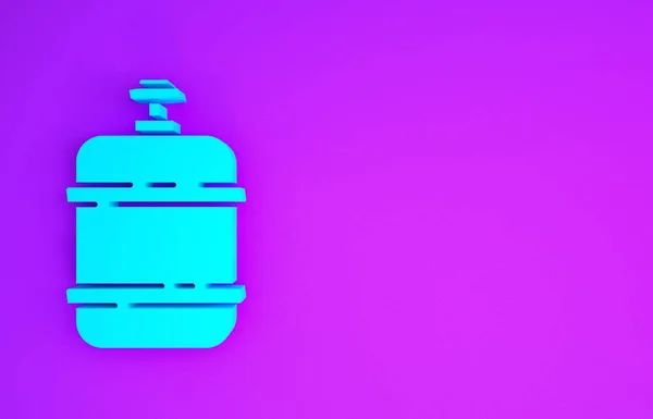 Icono Del Tanque Gas Propano Azul Aislado Sobre Fondo Púrpura — Foto de Stock