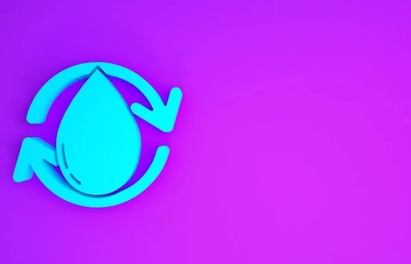 Піктограма Краплі Блакитної Олії Ізольована Фіолетовому Фоні Концепція Мінімалізму Ілюстрація — стокове фото