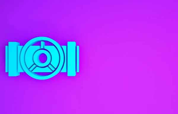 Blue Industry Металеві Труби Значок Клапана Ізольовані Фіолетовому Фоні Концепція — стокове фото