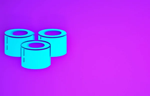 紫色の背景にブルーの寿司アイコンが孤立 伝統的な和食 最小限の概念 3Dイラスト3Dレンダリング — ストック写真
