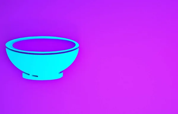 Голубая Чаша Горячего Супа Фиолетовом Фоне Концепция Минимализма Рендеринг — стоковое фото