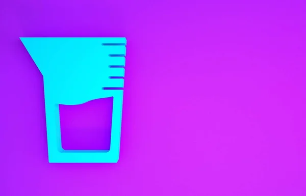 실험실 제품이나 아이콘은 보라색 배경에 분리되어 미니멀리즘의 개념입니다 렌더링 — 스톡 사진