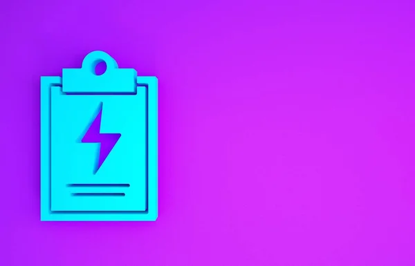 Блакитна Лабораторія Кишені Піктограмою Контрольного Списку Ізольовані Фіолетовому Фоні Символ — стокове фото