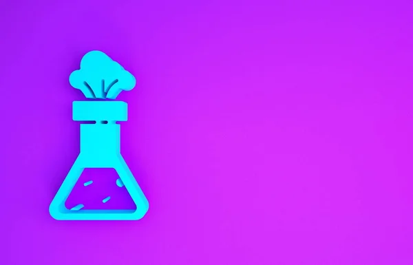 Blue Test Tube Flask Chemical Laboratory Test Icon Isolated Purple — Foto de Stock