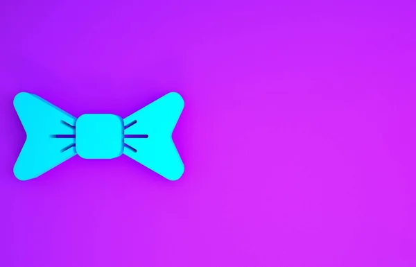 Иконка Галстука Синего Цвета Выделена Фиолетовом Фоне Концепция Минимализма Рендеринг — стоковое фото