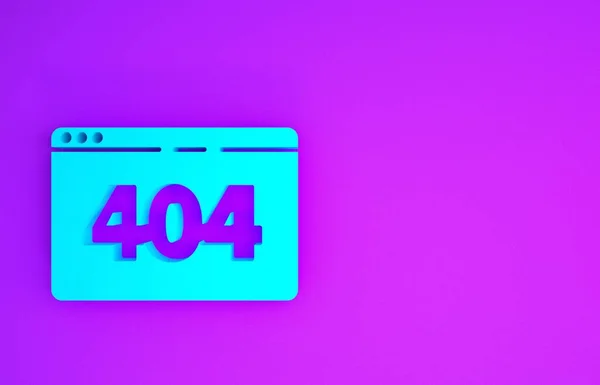 Blaue Seite Mit Einem 404 Fehlersymbol Auf Violettem Hintergrund Template — Stockfoto