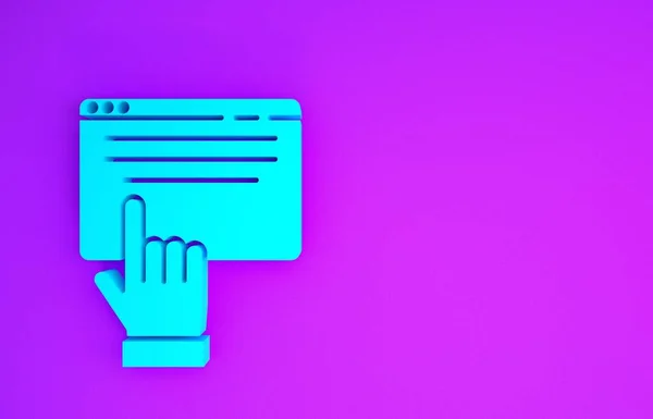 Blue Online Покупки Экране Значок Изолирован Фиолетовом Фоне Концепция Электронной — стоковое фото