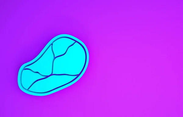 Піктограма Яса Блакитного Стейка Ізольована Фіолетовому Фоні Концепція Мінімалізму Ілюстрація — стокове фото