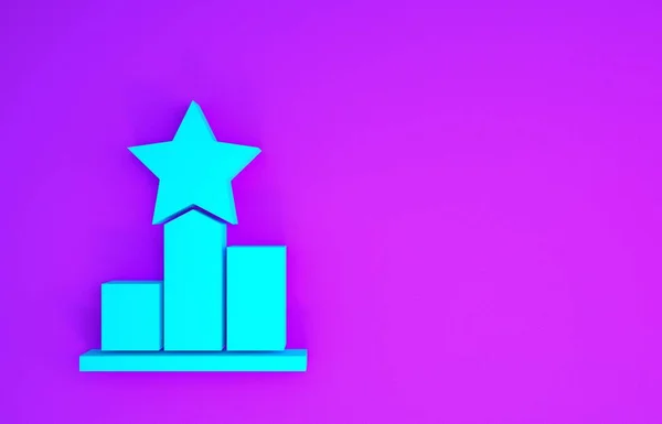 Icono Estrella Azul Aislado Sobre Fondo Púrpura Favorito Puntuación Mejor —  Fotos de Stock
