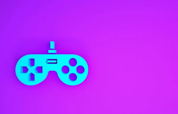 Ікона Blue Gamepad Ізольована Фіолетовому Фоні Диспетчер Концепція Мінімалізму Рендеринг — стокове фото