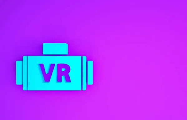 Μπλε Εικονίδιο Γυαλιά Εικονική Πραγματικότητα Απομονώνονται Μωβ Φόντο Στερεοσκοπική Μάσκα — Φωτογραφία Αρχείου