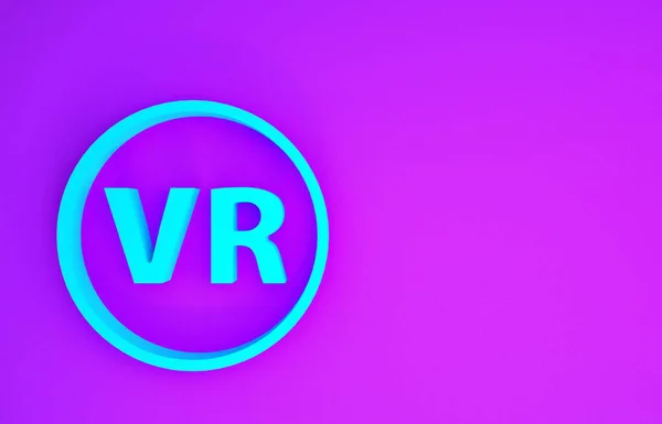 Blaue Virtual Reality Brille Auf Violettem Hintergrund Stereoskopische Maske Minimalismus — Stockfoto