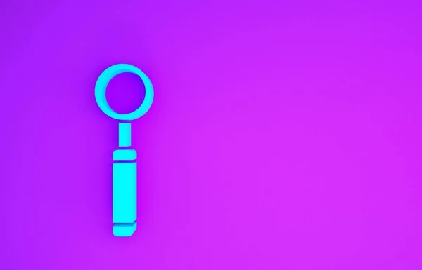 Зеркальная Иконка Голубого Цвета Фиолетовом Фоне Проверка Зубов Концепция Минимализма — стоковое фото