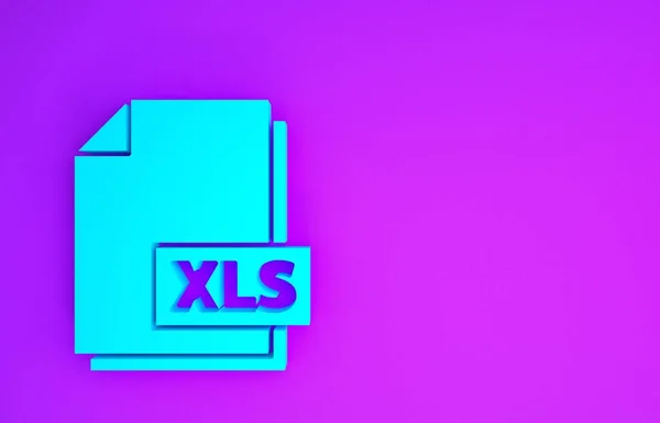 Xls 보라색 배경에서 Xls 아이콘을 다운로드합니다 미니멀리즘의 개념입니다 렌더링 — 스톡 사진