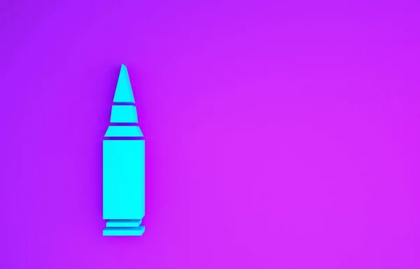 Ікона Blue Bullet Ізольована Фіолетовому Фоні Концепція Мінімалізму Рендеринг — стокове фото