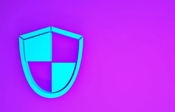 Icono Escudo Azul Aislado Sobre Fondo Púrpura Señal Guardia Seguridad — Foto de Stock