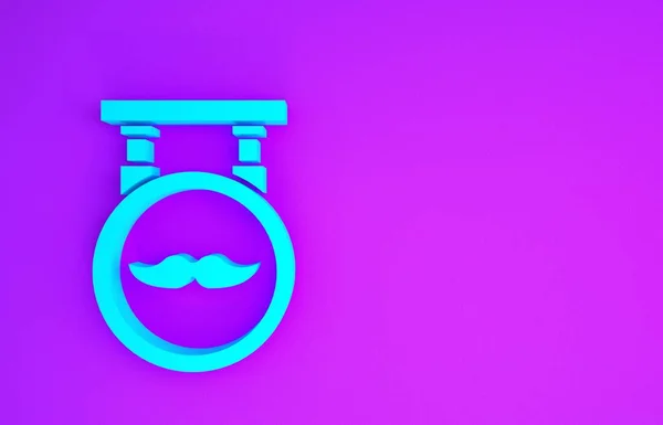 Синий Значок Парикмахерской Выделен Фиолетовом Фоне Логотип Парикмахера Вывеска Концепция — стоковое фото