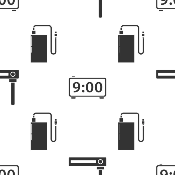 Réglez Routeur Signal Réveil Numérique Banque Alimentation Avec Câble Charge — Image vectorielle