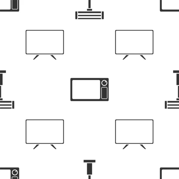 Set Calentador Eléctrico Horno Microondas Smart Patrón Sin Costuras Vector — Vector de stock