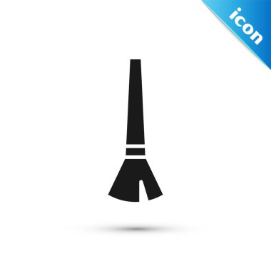 Gri boya fırça simgesi beyaz arka plan üzerinde izole. Vektör çizim