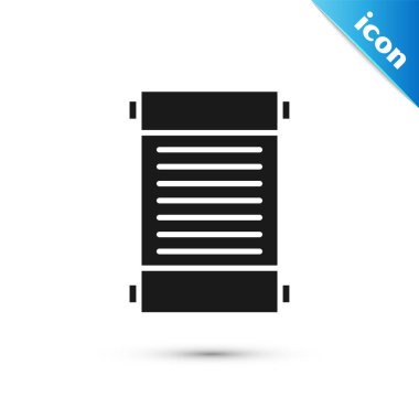 Gri KHK, kağıt, parşömen, parşömen simgesi beyaz arkaplanda izole edilmiş. Vektör İllüstrasyonu