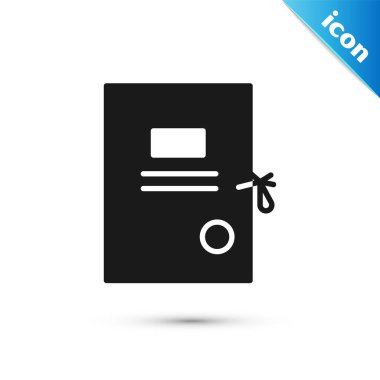 Gri dava kağıdı simgesi beyaz arkaplanda izole edilmiş. Vektör İllüstrasyonu