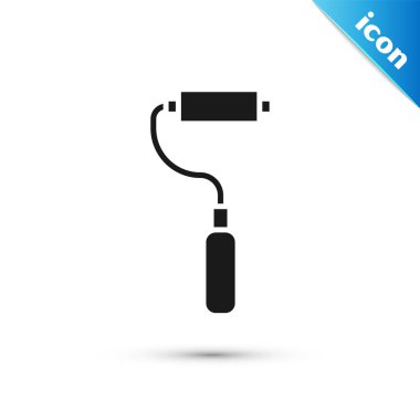 Beyaz arka planda gri boya fırçası ikonu izole edildi. Vektör İllüstrasyonu