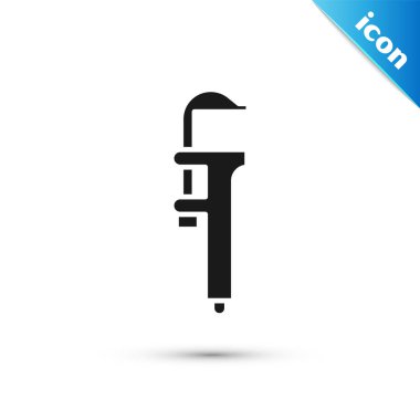 Gri Calliper veya kalibre ve ölçek simgesi beyaz arkaplanda izole edilmiş. Hassas ölçüm aletleri. Vektör İllüstrasyonu