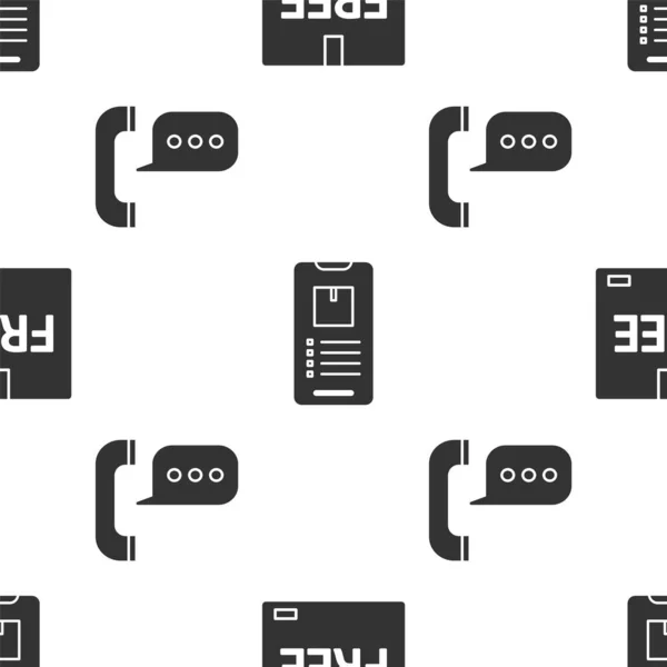 Kartonnen Doos Met Gratis Symbool Mobiele Telefoon Met App Delivery — Stockvector