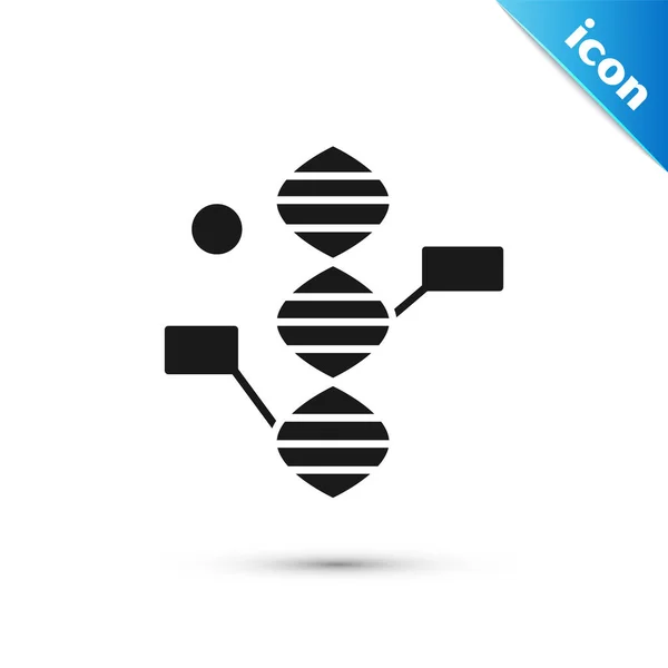 Grey Dna Symbol Icon Isolated White Background Vector Illustration — Stock Vector